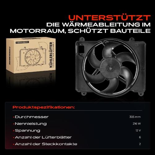 Frankberg 1x Motorkühller Einfachlüfter ohne Kühlerlüfterrahmen Fiat Punto Lancia Y 1.2L 1.4L 1.6L Bild Frankberg 1x Motorkühller Einfachlüfter ohne Kühlerlüfterrahmen Fiat Punto Lancia Y 1.2L 1.4L 1.6L