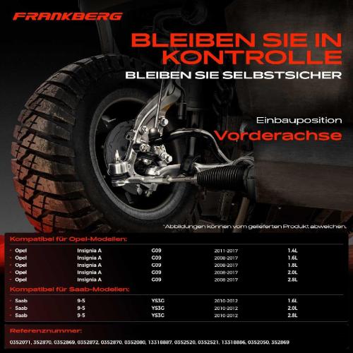 1x Querlenker Satz Vorderachse für Opel Insignia A Country Tourer Sports Stufenheck Saab 9-5 2.8L 2008-2017 Bild 1x Querlenker Satz Vorderachse für Opel Insignia A Country Tourer Sports Stufenheck Saab 9-5 2.8L 2008-2017