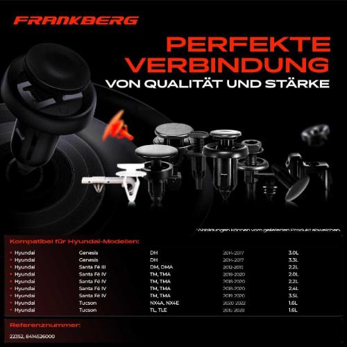 Frankberg 20x Befestigungsclips Radkasten für Hyundai Accent Kia Optima Soul Bild Frankberg 20x Befestigungsclips Radkasten für Hyundai Accent Kia Optima Soul
