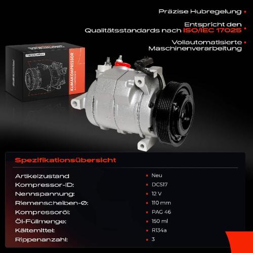 1x Klimakompressor für Volvo S60 II 134 XC70 2.5L 2012-2015 Bild 1x Klimakompressor für Volvo S60 II 134 XC70 2.5L 2012-2015