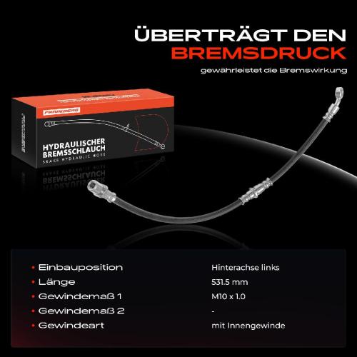 Frankberg 1x Bremsschlauch Bremsschläuche Hinterachse Links für Subaru Impreza GFC Legacy I BC 2.0L Bild Frankberg 1x Bremsschlauch Bremsschläuche Hinterachse Links für Subaru Impreza GFC Legacy I BC 2.0L
