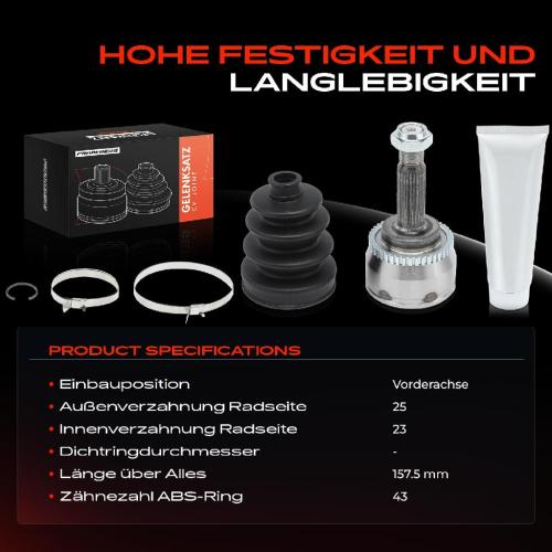 1x Antriebswelle Gelenksatz Vorderachse für Mitsubishi Carisma DA Space Star DG A 1.6L 1.8L Bild 1x Antriebswelle Gelenksatz Vorderachse für Mitsubishi Carisma DA Space Star DG A 1.6L 1.8L