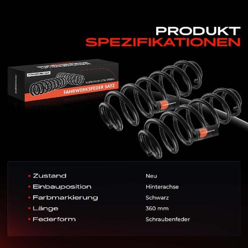 Frankberg 2x Fahrwerksfeder Hinterachse für VW Passat 362 Passat Variant 365 2.0L 2010-2014 Bild Frankberg 2x Fahrwerksfeder Hinterachse für VW Passat 362 Passat Variant 365 2.0L 2010-2014