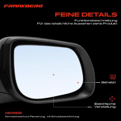 Frankberg 1x Außenspiegel Rechts für KIA Picanto TA 1.0L 1.2L 2011-2017 Bild Frankberg 1x Außenspiegel Rechts für KIA Picanto TA 1.0L 1.2L 2011-2017
