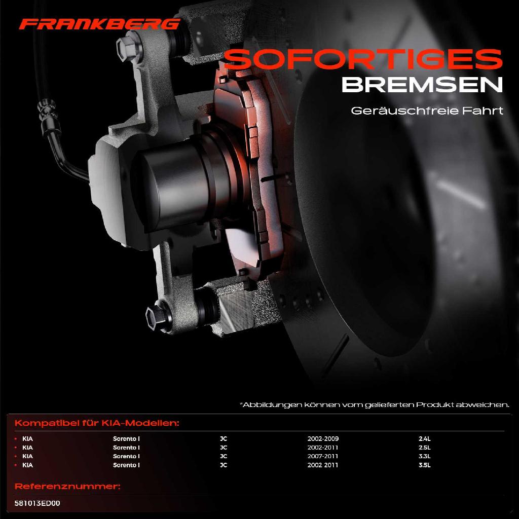 4x Bremsbeläge Vorderachse für KIA Sorento I JC 2.4L 2.5L 3.3L 3.5L 2002-2011