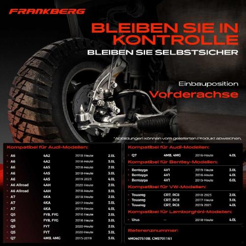 1x Querlenker Vorderachse für VW Touareg Audi A6 Allroad Avant A7 Sportback A8 E-Tron Q5 Van Q7 Q8 Bild 1x Querlenker Vorderachse für VW Touareg Audi A6 Allroad Avant A7 Sportback A8 E-Tron Q5 Van Q7 Q8