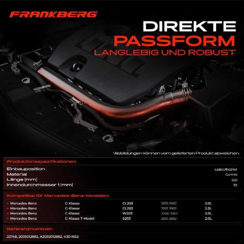Frankberg 1x Kühlerschlauch Turboschlauch für Mercedes-Benz C-Klasse W203 C-Klasse Coupe CL203 C-Klasse T-Model S203 Bild Frankberg 1x Kühlerschlauch Turboschlauch für Mercedes-Benz C-Klasse W203 C-Klasse Coupe CL203 C-Klasse T-Model S203