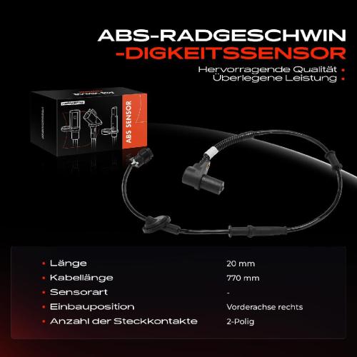 Frankberg 1x ABS Sensor Vorderachse links für Hyundai Atos MX 1.0L 1.1L 2001-2008 Bild Frankberg 1x ABS Sensor Vorderachse links für Hyundai Atos MX 1.0L 1.1L 2001-2008