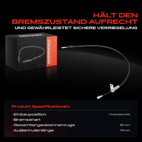 1x Seilzug Feststellbremse Hinterachse links für Mercedes-Benz C-Klasse W202 CLK C208 Bild 1x Seilzug Feststellbremse Hinterachse links für Mercedes-Benz C-Klasse W202 CLK C208
