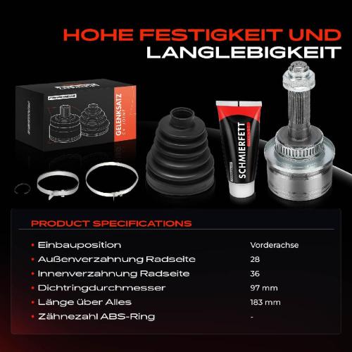 Frankberg 1x Antriebswelle Gelenksatz Vorderachse für Ford Ranger ET Mazda BT-50 Pick-up 2006-2015 Bild Frankberg 1x Antriebswelle Gelenksatz Vorderachse für Ford Ranger ET Mazda BT-50 Pick-up 2006-2015