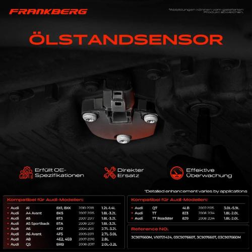 Frankberg 1x Ölstandsensor für Audi A3 8P A4 8K B8 A6 Q5 TT Seat Ibiza Skoda Bild Frankberg 1x Ölstandsensor für Audi A3 8P A4 8K B8 A6 Q5 TT Seat Ibiza Skoda