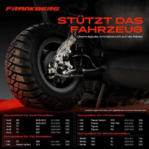 Frankberg 1x Achsschenkel Radaufhängung Hinterachse Links für VW Passat Tiguan Audi Q3 Skoda Seat Bild Frankberg 1x Achsschenkel Radaufhängung Hinterachse Links für VW Passat Tiguan Audi Q3 Skoda Seat