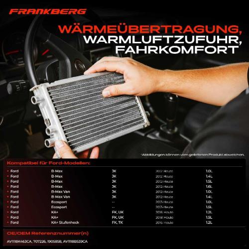 1x Wärmetauscher Innenraumheizung für Ford B-Max Ecosport KA Tourneo Transit Bild 1x Wärmetauscher Innenraumheizung für Ford B-Max Ecosport KA Tourneo Transit
