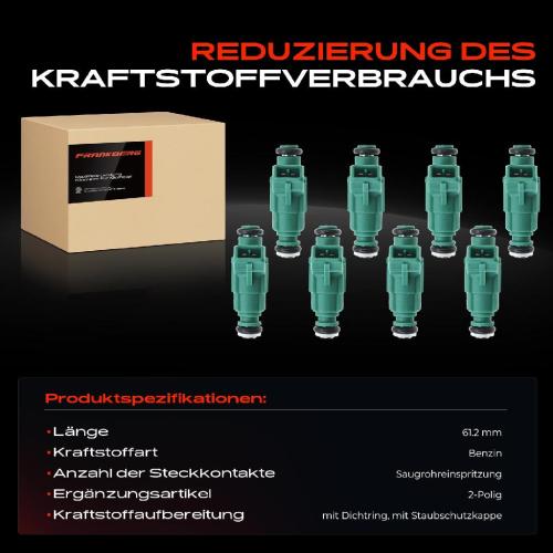 Frankberg 8x Einspritzventil Einspritzdüse für Citroën Xsara Peugeot 1007 206 2D 307 3B Partner Bild Frankberg 8x Einspritzventil Einspritzdüse für Citroën Xsara Peugeot 1007 206 2D 307 3B Partner