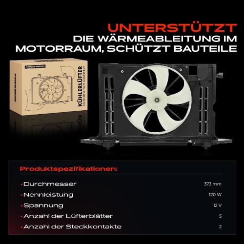 Frankberg 1x Motorkühller Einfachlüfter mit Kühlerlüfterrahmen Toyota Auris E15 Corolla Stufenheck 2006-2014 Bild Frankberg 1x Motorkühller Einfachlüfter mit Kühlerlüfterrahmen Toyota Auris E15 Corolla Stufenheck 2006-2014