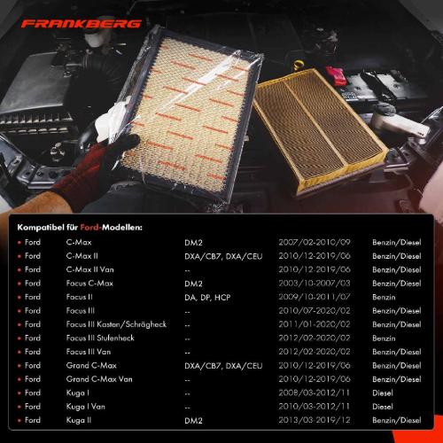 1x Luftfilter Filtereinsatz für Ford C-Max DM2 C-Max Van Focus C-Max DM2 Focus FordKuga I Bild 1x Luftfilter Filtereinsatz für Ford C-Max DM2 C-Max Van Focus C-Max DM2 Focus FordKuga I
