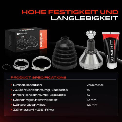 Frankberg 1x Antriebswelle Gelenksatz Vorderachse für VW Polo AE1 T-Cross Audi A1 GBA Seat Arona Bild Frankberg 1x Antriebswelle Gelenksatz Vorderachse für VW Polo AE1 T-Cross Audi A1 GBA Seat Arona