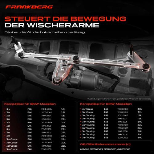 1x Wischergestänge Vorne für BMW 3er E46 316-330 1998-2005 Bild 1x Wischergestänge Vorne für BMW 3er E46 316-330 1998-2005
