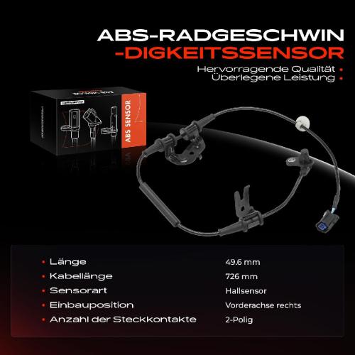 Frankberg 1x ABS Sensor Vorderachse rechts für Hyundai i10 BA IA i10 Stufenheck 1.0L 1.2L 2013-2019 Bild Frankberg 1x ABS Sensor Vorderachse rechts für Hyundai i10 BA IA i10 Stufenheck 1.0L 1.2L 2013-2019