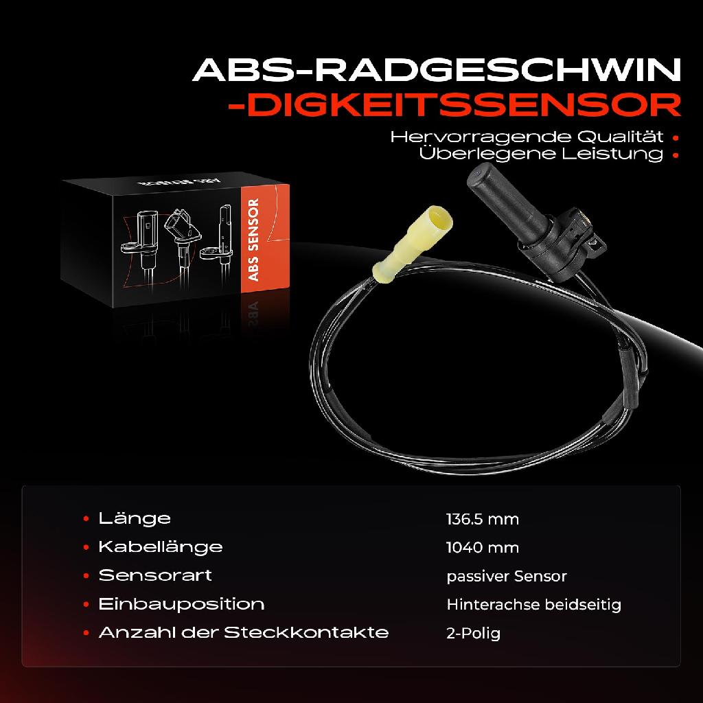 1x ABS Sensor Hinterachse beidseitig für Opel Combo Corsa B Tigra 1.2L 1.4L 1.7L 1.0L 1.5L 1.6L 1993-2001