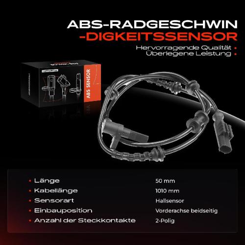 Frankberg 1x ABS Sensor Vorderachse beidseitig für Fiat Idea Lancia Musa Ypsilon 1.2L 1.4L 1.9L 2003-2011 Bild Frankberg 1x ABS Sensor Vorderachse beidseitig für Fiat Idea Lancia Musa Ypsilon 1.2L 1.4L 1.9L 2003-2011