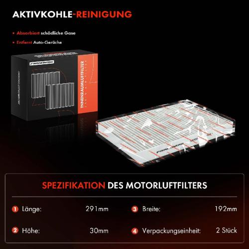 2x Innenraumfilter Aktivkohle für Iveco Daily IV 45C18 Daily V 50C15 Bus Kasten Bild 2x Innenraumfilter Aktivkohle für Iveco Daily IV 45C18 Daily V 50C15 Bus Kasten