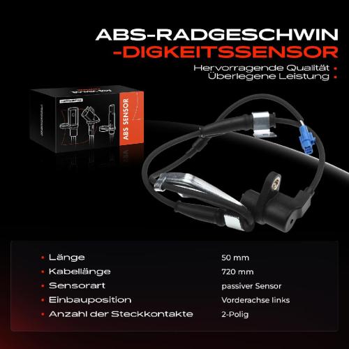 1x ABS Sensor Vorderachse links für Suzuki Ignis I FH 1.3L 1.5L 2000-2005 Bild 1x ABS Sensor Vorderachse links für Suzuki Ignis I FH 1.3L 1.5L 2000-2005