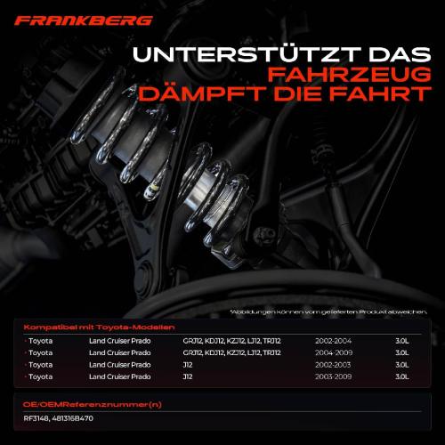 Frankberg 2x Fahrwerksfeder Vorderachse für Toyota Land Cruiser Prado GRJ12 KDJ12 KZJ12 LJ12 2002-2009 Bild Frankberg 2x Fahrwerksfeder Vorderachse für Toyota Land Cruiser Prado GRJ12 KDJ12 KZJ12 LJ12 2002-2009