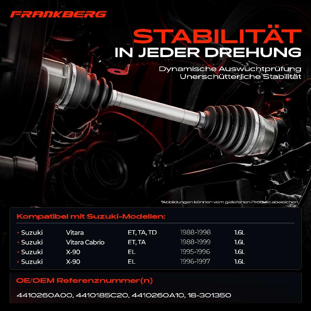 1x Antriebswelle Vorderachse Links für Suzuki Vitara Cabrio ET TA TD X-90 EL