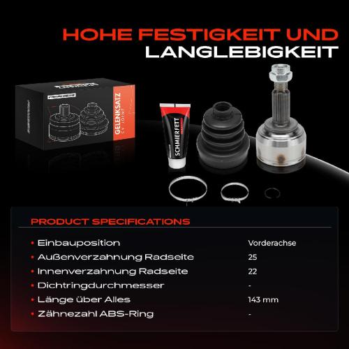Frankberg 1x Antriebswelle Gelenksatz Vorderachse für Renault Grand Scénic 2 JM0/1 Megane Bild Frankberg 1x Antriebswelle Gelenksatz Vorderachse für Renault Grand Scénic 2 JM0/1 Megane