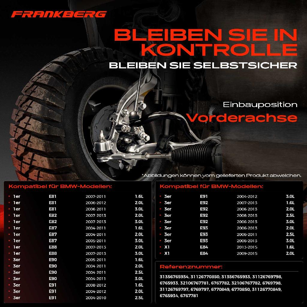 1x Querlenker Satz Vorderachse für BMW 1er Cabriolet E81 E87 E88 E82 E90 E93 E92 E91 E84 2004-2015