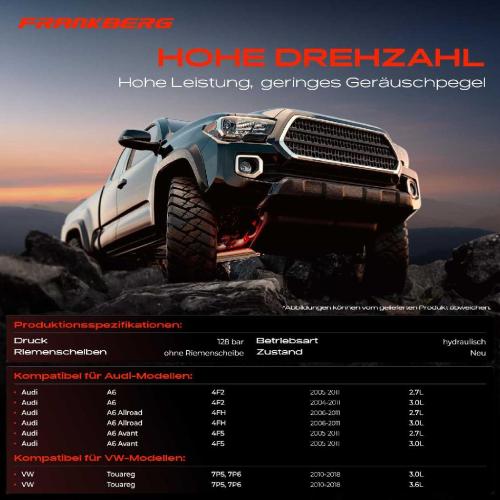 Frankberg 1x Servopumpe hydraulisch für Audi A6 4F VW Touareg 7P5 7P6 2.7L-3.6L 2004-2018 Bild Frankberg 1x Servopumpe hydraulisch für Audi A6 4F VW Touareg 7P5 7P6 2.7L-3.6L 2004-2018