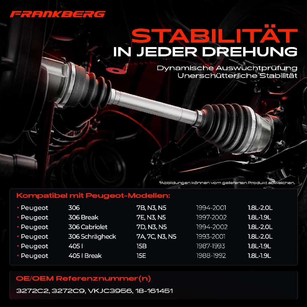 1x Antriebswelle Vorderachse Links für Peugeot 306 7A 7C N3 N5 405 I 15B 15E