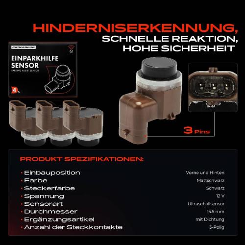 4x Parksensor PDC Sensor Vorne und Hinten für BMW 5er F10 F18 F07 6er F12 7er X3 X5 Bild 4x Parksensor PDC Sensor Vorne und Hinten für BMW 5er F10 F18 F07 6er F12 7er X3 X5