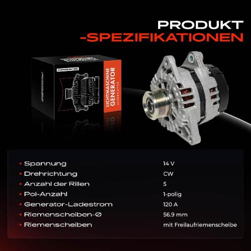 Frankberg 1x Lichtmaschine Generator für Hyundai Accent IV RB Elantra AD ADA i20 Active Bild Frankberg 1x Lichtmaschine Generator für Hyundai Accent IV RB Elantra AD ADA i20 Active