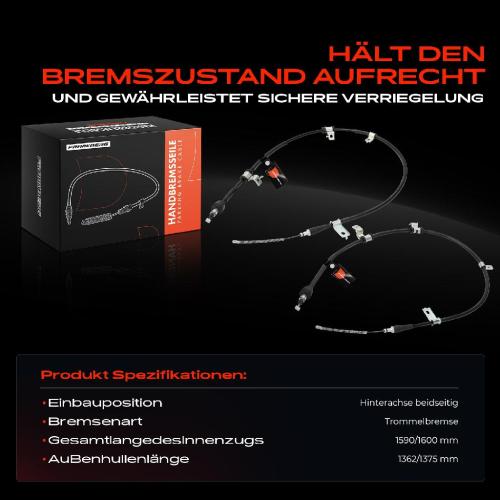 2x Seilzug Feststellbremse Hinterachse beidseitig für Hyundai Getz TB 1.1L 1.3L 1.4L 2002-2009 Bild 2x Seilzug Feststellbremse Hinterachse beidseitig für Hyundai Getz TB 1.1L 1.3L 1.4L 2002-2009