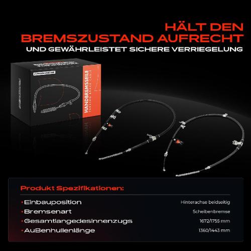 2x Seilzug Feststellbremse Hinterachse beidseitig für Mitsubishi Pajero 4 Van V8W V9W V8V Bild 2x Seilzug Feststellbremse Hinterachse beidseitig für Mitsubishi Pajero 4 Van V8W V9W V8V