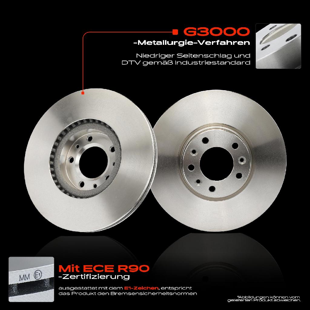 2x Bremsscheiben Vorderachse für Opel Astra L Sports Tourer Combo Tour/Life Grandland Peugeot 3008 SUV