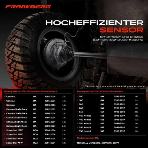 Frankberg 1x ABS Sensor Vorderachse rechts für Mitsubishi Carisma Stufenheck Space Star MPV Volvo S40 I V40 Kombi Bild Frankberg 1x ABS Sensor Vorderachse rechts für Mitsubishi Carisma Stufenheck Space Star MPV Volvo S40 I V40 Kombi