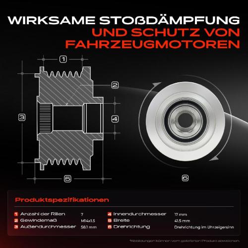 1x Generatorfreilauf Lichtmaschine für Toyota Hiace Land Cruiser Prado Bild 1x Generatorfreilauf Lichtmaschine für Toyota Hiace Land Cruiser Prado