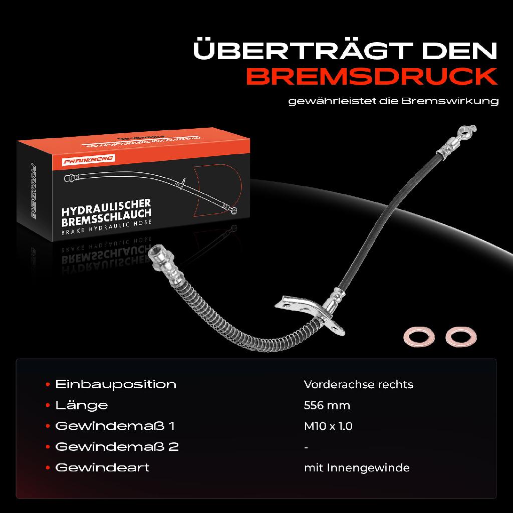 1x Bremsschlauch Bremsschläuche Vorderachse Rechts für Hyundai i30 FD KIA Cee'D ED