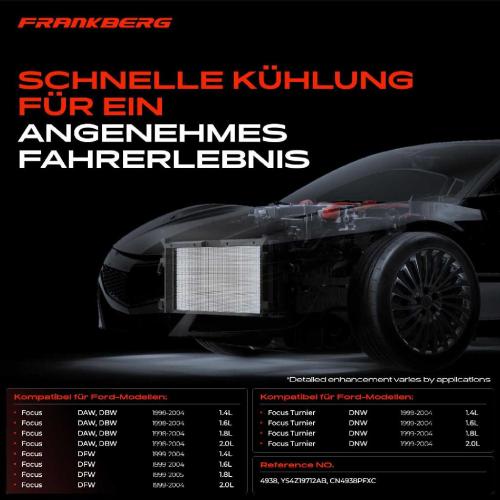 Frankberg 1x Kondensator Klimaanlage für Ford Focus DAW DBW DFW Turnier DNW 1.4L 1.6L 1.8L 2.0L Bild Frankberg 1x Kondensator Klimaanlage für Ford Focus DAW DBW DFW Turnier DNW 1.4L 1.6L 1.8L 2.0L