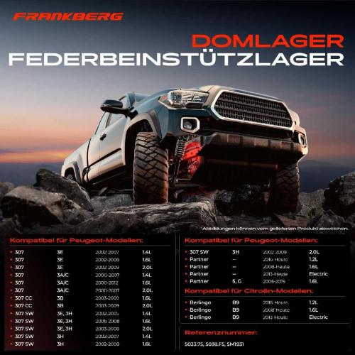 2x Domlager Federbeinstütz lager für Citroën Berlingo C4 Coupe 1.6L Bild 2x Domlager Federbeinstütz lager für Citroën Berlingo C4 Coupe 1.6L