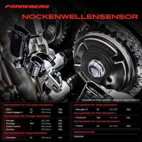 1x Nockenwellenposition Sensor für Chrysler 300C Dodge Journey Jeep Cherokee Wrangler 3 3.6L Bild 1x Nockenwellenposition Sensor für Chrysler 300C Dodge Journey Jeep Cherokee Wrangler 3 3.6L