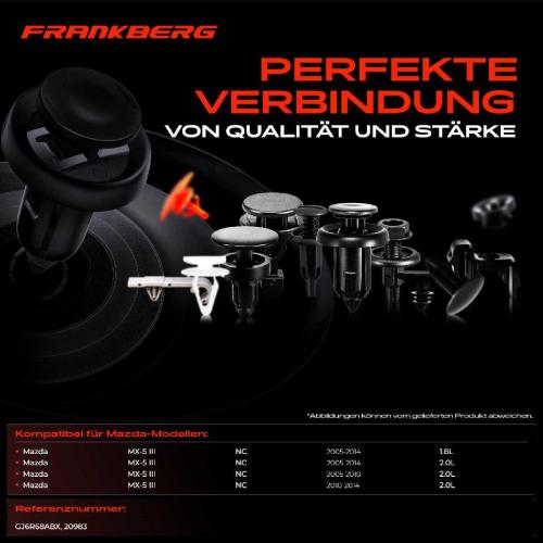 Frankberg 10x Befestigungsclips Türverkleidung für Mazda MX-5 III NC 1.8L 2005-2014 Bild Frankberg 10x Befestigungsclips Türverkleidung für Mazda MX-5 III NC 1.8L 2005-2014