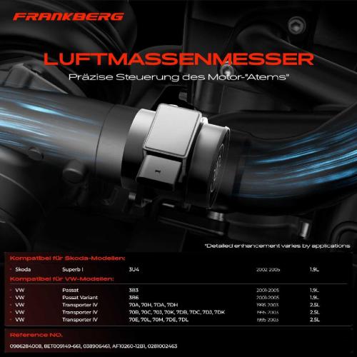 1x Luftmassenmesser für VW LT 28-35 II 28-46 II Passat Variant Transporter IV Skoda Superb I Bild 1x Luftmassenmesser für VW LT 28-35 II 28-46 II Passat Variant Transporter IV Skoda Superb I