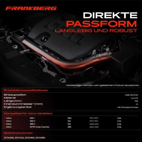 1x Kühlerschlauch Turboschlauch für Volvo S60 I 384 S60 II 134 S80 II 124 XC70 Cross Country 295 Bild 1x Kühlerschlauch Turboschlauch für Volvo S60 I 384 S60 II 134 S80 II 124 XC70 Cross Country 295