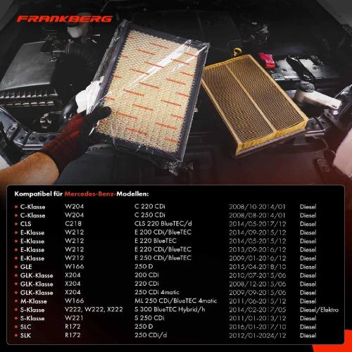 2x Luftfilter Filtereinsatz für Mercedes-Benz W204 S204 W212 S212 C207 X204 CLS GLE SLC Bild 2x Luftfilter Filtereinsatz für Mercedes-Benz W204 S204 W212 S212 C207 X204 CLS GLE SLC
