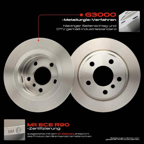 2x Bremsscheiben Hinterachse für Toyota Verso R2 1.6L 1.8L 2.0L 2.2L 2009-2018 Bild 2x Bremsscheiben Hinterachse für Toyota Verso R2 1.6L 1.8L 2.0L 2.2L 2009-2018