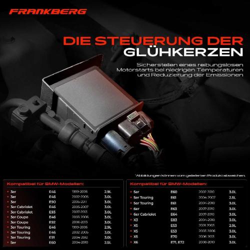 Frankberg 1x Steuergerät Glühzeit für BMW E60 E61 E65 E83 E90 E46 E70 E91 2.5L 3.0L 1999-2013 Bild Frankberg 1x Steuergerät Glühzeit für BMW E60 E61 E65 E83 E90 E46 E70 E91 2.5L 3.0L 1999-2013